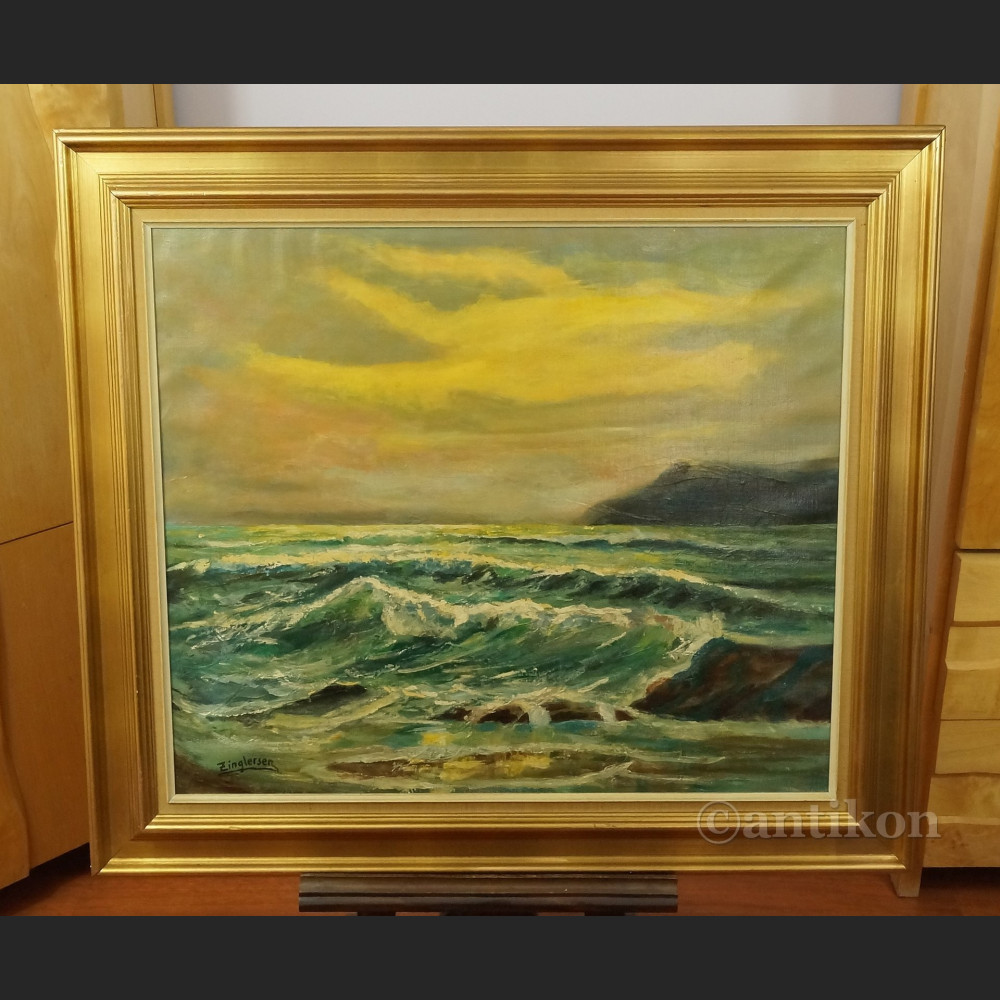 Obraz morze wzburzone piękne malarstwo
