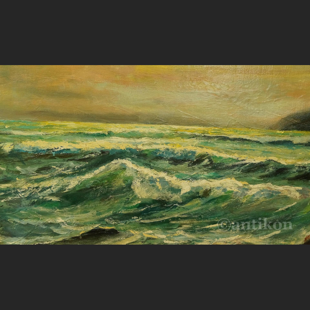 Obraz morze wzburzone piękne malarstwo Obraz morze wzburzone piękne malarstwo