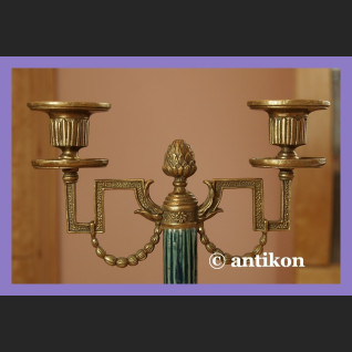 EMPIROWY ŚWIECZNIK PORCELANA Z BRĄZEM