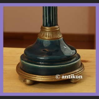 EMPIROWY ŚWIECZNIK PORCELANA Z BRĄZEM