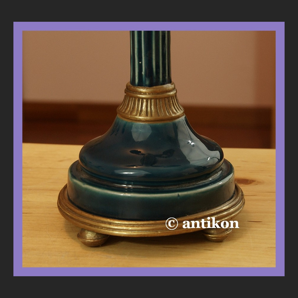 EMPIROWY ŚWIECZNIK PORCELANA Z BRĄZEM