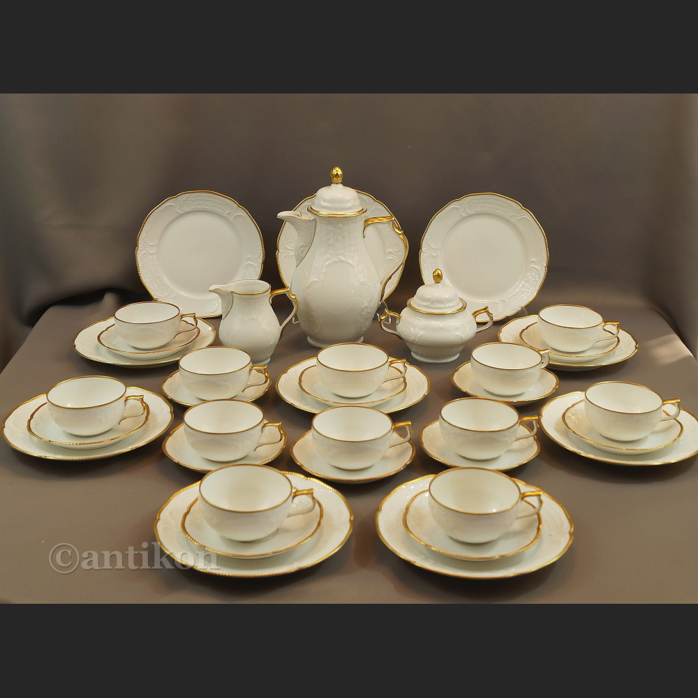 Serwis Rosenthal Sanssouci 12 osobowy biały do herbaty lata 40 XX w Serwis Rosenthal Sanssouci 12 osobowy biały do herbaty lata 40 XX w