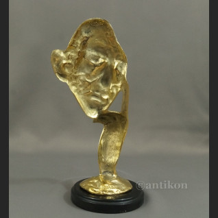 Myśliciel maska modernistyczna rzeźba złocony unikat Myśliciel maska modernistyczna rzeźba złocony unikat