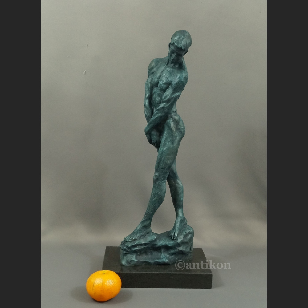 Rzeźba  A. Rodin  Adam piękny duży posąg z brązu  Rzeźba  A. Rodin  Adam piękny duży posąg z brązu
