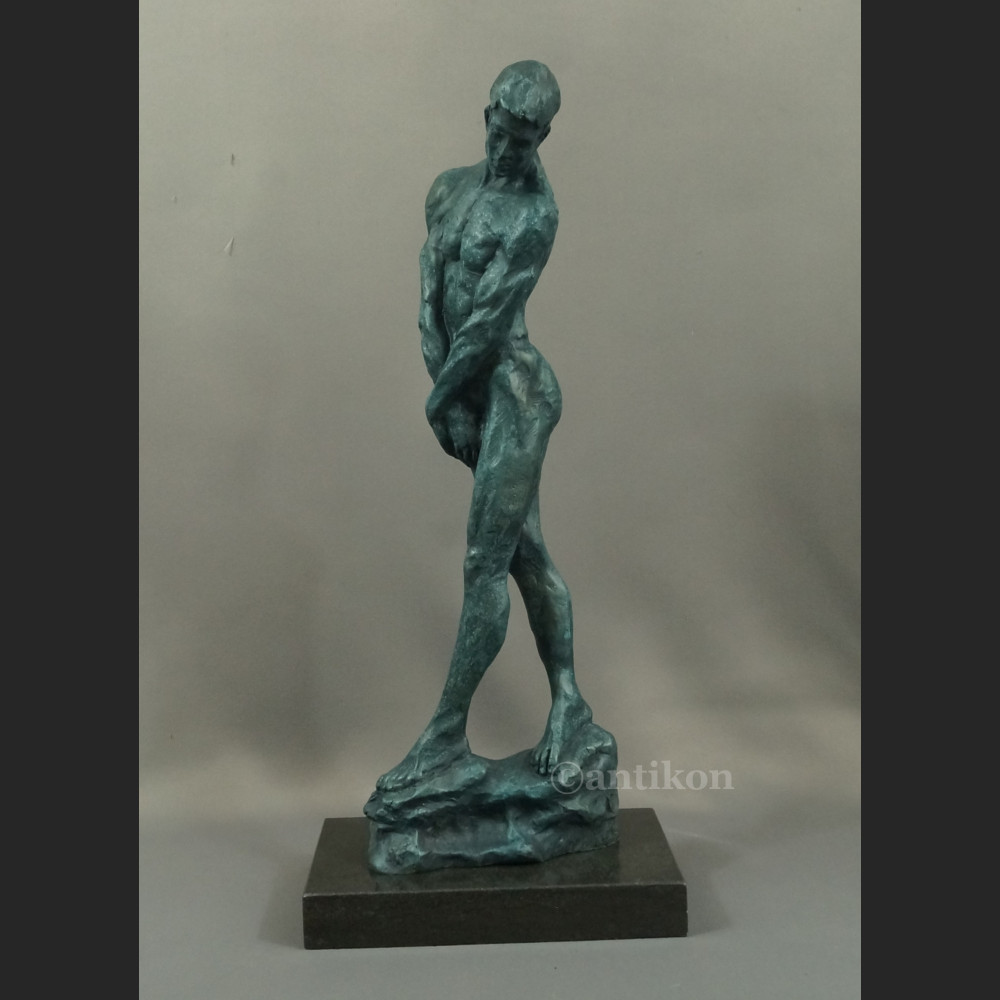 Rzeźba  A. Rodin  Adam piękny duży posąg z brązu  Rzeźba  A. Rodin  Adam piękny duży posąg z brązu