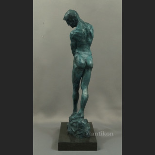 Rzeźba  A. Rodin  Adam piękny duży posąg z brązu  Rzeźba  A. Rodin  Adam piękny duży posąg z brązu