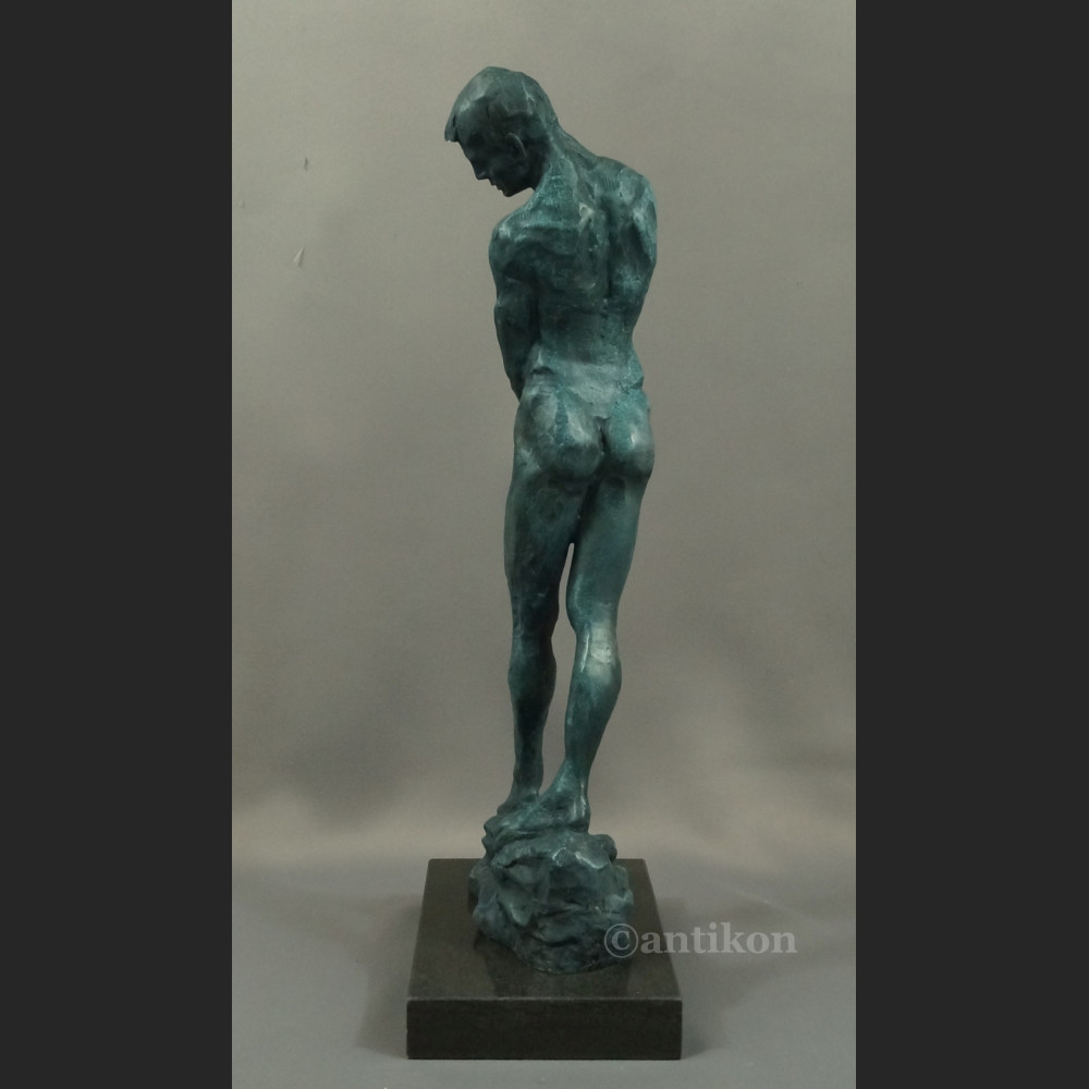 Rzeźba  A. Rodin  Adam piękny duży posąg z brązu  Rzeźba  A. Rodin  Adam piękny duży posąg z brązu