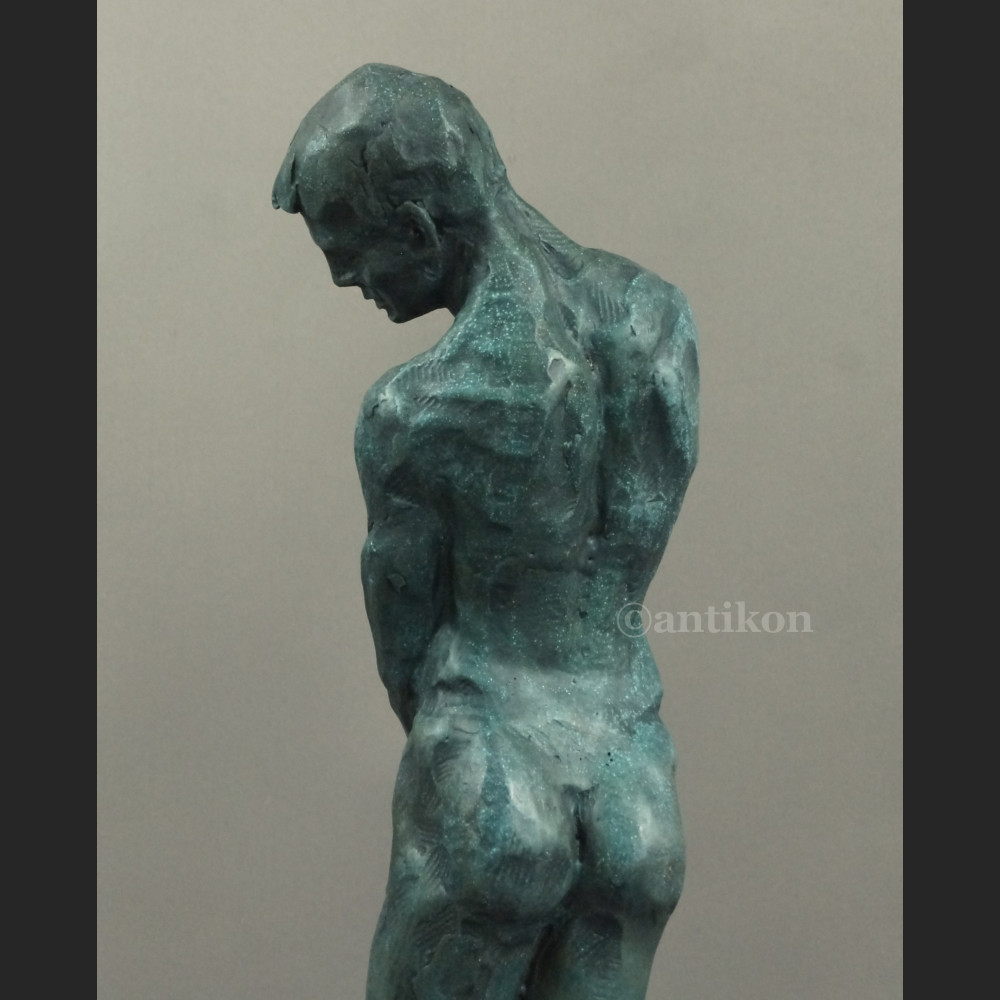 Rzeźba  A. Rodin  Adam piękny duży posąg z brązu  Rzeźba  A. Rodin  Adam piękny duży posąg z brązu