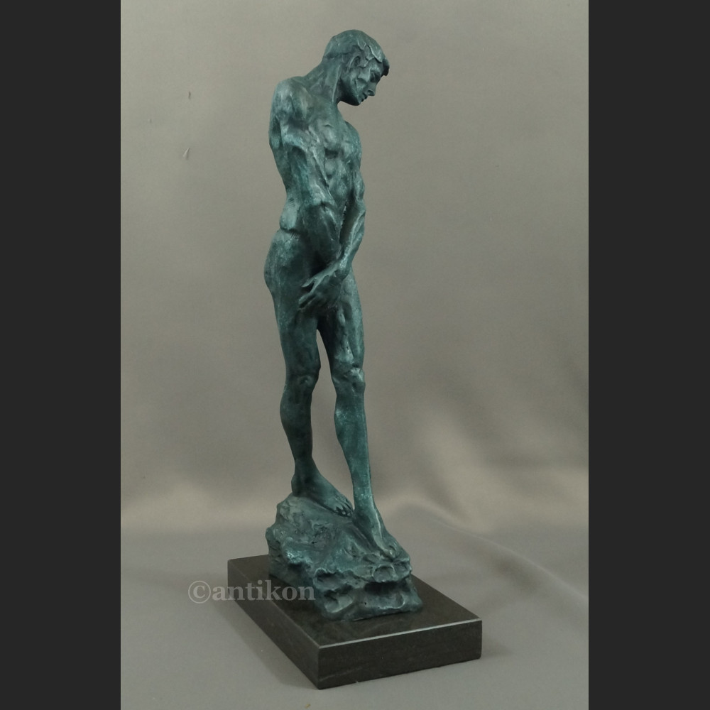 Rzeźba  A. Rodin  Adam piękny duży posąg z brązu  Rzeźba  A. Rodin  Adam piękny duży posąg z brązu