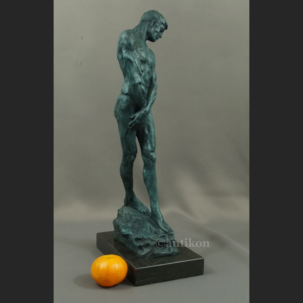 Rzeźba  A. Rodin  Adam piękny duży posąg z brązu  Rzeźba  A. Rodin  Adam piękny duży posąg z brązu