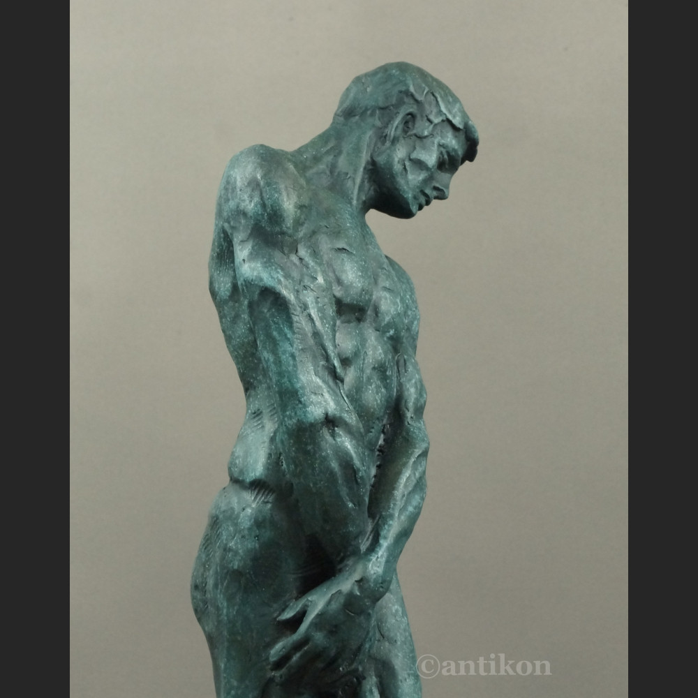 Rzeźba  A. Rodin  Adam piękny duży posąg z brązu  Rzeźba  A. Rodin  Adam piękny duży posąg z brązu