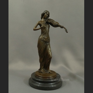 Rzeźba Skrzypaczka figurka z brązu piękna 