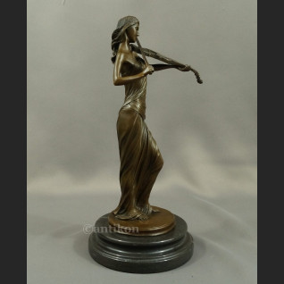 Rzeźba Skrzypaczka figurka z brązu piękna 