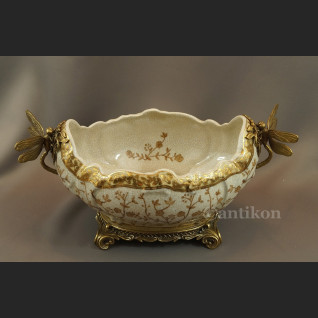 Żardiniera secsyjna patera okuta brązem Żardiniera secsyjna patera okuta brązem