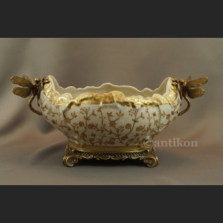 Żardiniera secsyjna patera okuta brązem Żardiniera secsyjna patera okuta brązem