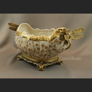 Żardiniera secsyjna patera okuta brązem Żardiniera secsyjna patera okuta brązem