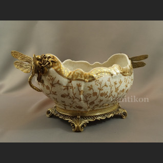 Żardiniera secsyjna patera okuta brązem Żardiniera secsyjna patera okuta brązem