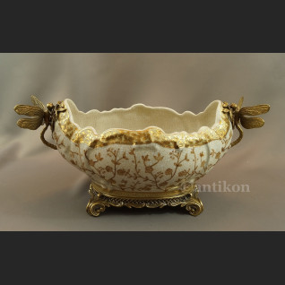 Żardiniera secsyjna patera okuta brązem Żardiniera secsyjna patera okuta brązem