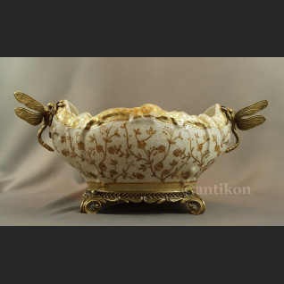 Żardiniera secsyjna patera okuta brązem 