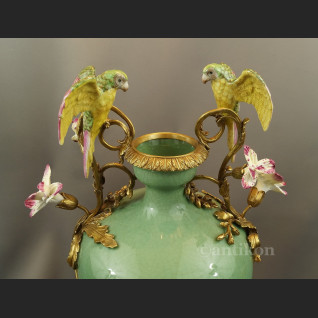 Wazon z papugami pałacowy piękny olbrzym 