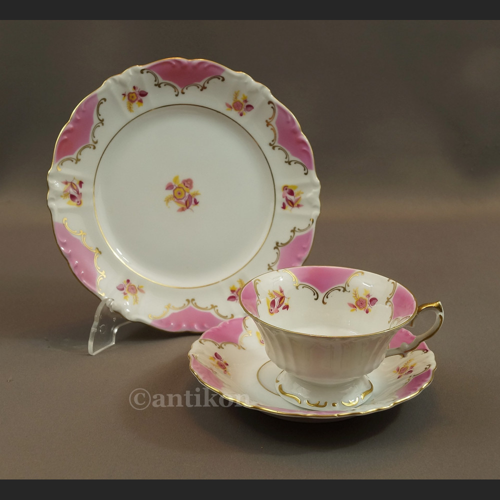 Antyczna filiżanka porcelanowa stara bawarska porcelana trio