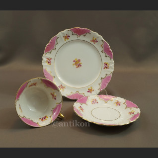 Antyczna filiżanka porcelanowa stara bawarska porcelana trio