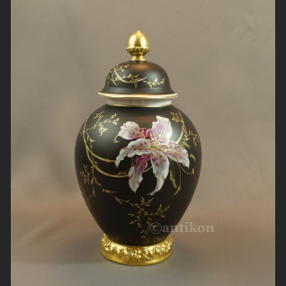Wazon Rosenthal wielka czarna kula ręcznie malowana 