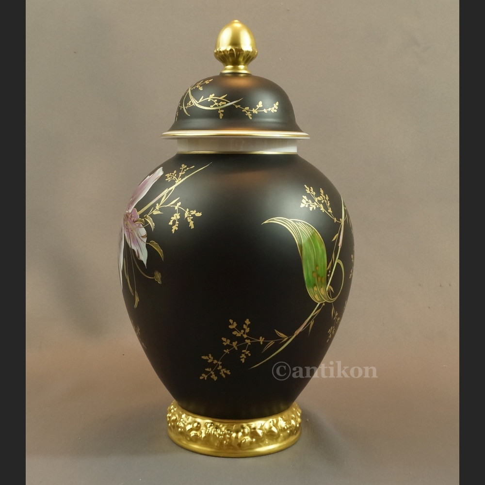 Wazon Rosenthal wielka czarna kula ręcznie malowana Wazon Rosenthal wielka czarna kula ręcznie malowana