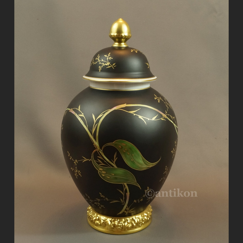 Wazon Rosenthal wielka czarna kula ręcznie malowana Wazon Rosenthal wielka czarna kula ręcznie malowana