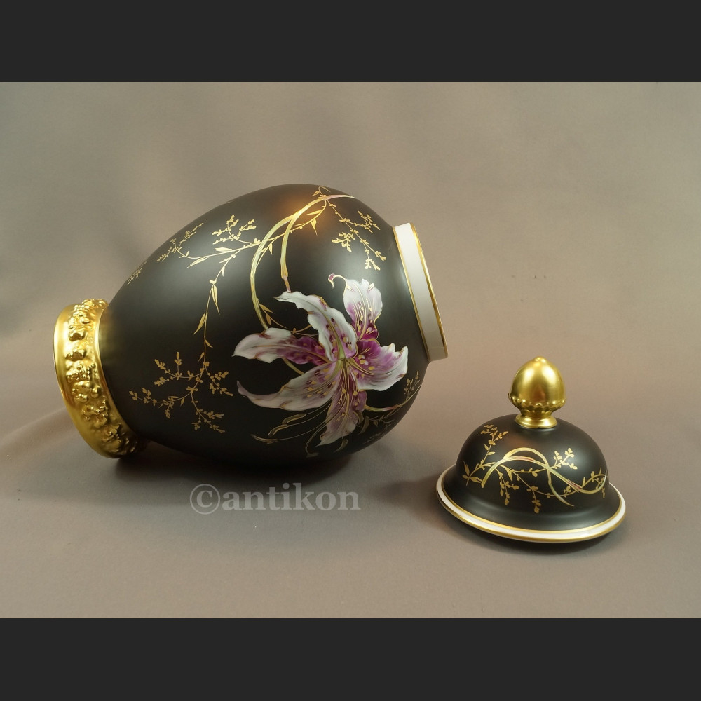 Wazon Rosenthal wielka czarna kula ręcznie malowana Wazon Rosenthal wielka czarna kula ręcznie malowana