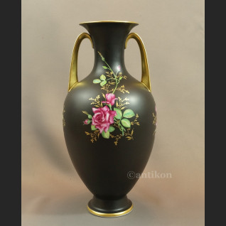 Wazon Rosenthal duży czarny z różą 