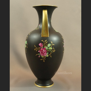 Wazon Rosenthal duży czarny z różą 