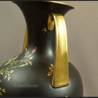 Wazon Rosenthal duży czarny z różą 