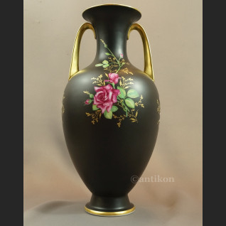 Wazon Rosenthal duży czarny z różą 