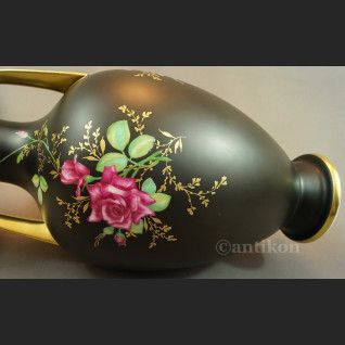 Wazon Rosenthal duży czarny z różą 