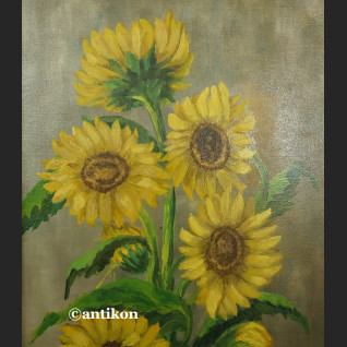 Słoneczniki obraz olejny w prostej ramie