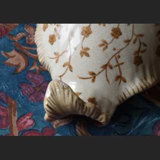 Niezwykła duża patera z delfinami z brązu