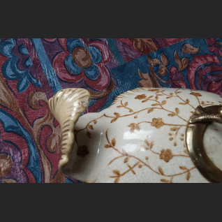 Niezwykła duża patera z delfinami z brązu