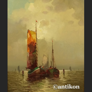 Malarstwo marynistyczne stary olej w pięknej ramie 