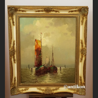 Malarstwo marynistyczne stary olej w pięknej ramie 