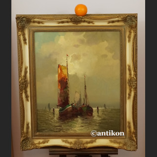 Malarstwo marynistyczne stary olej w pięknej ramie 