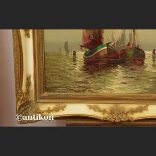 Malarstwo marynistyczne stary olej w pięknej ramie 