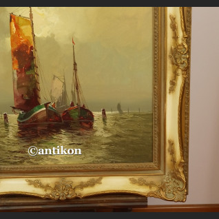 Malarstwo marynistyczne stary olej w pięknej ramie 