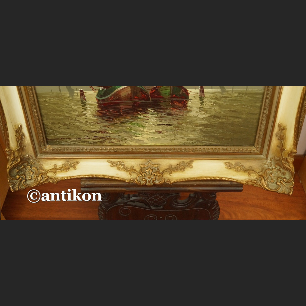 Malarstwo marynistyczne stary olej w pięknej ramie 