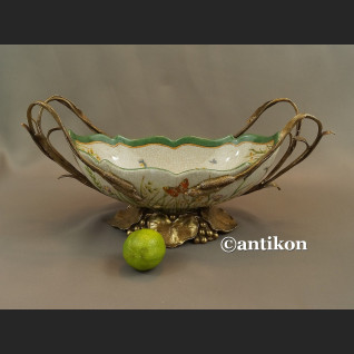 Żardiniera  patera secesyjna z nenufarami 