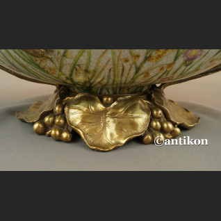 Żardiniera  patera secesyjna z nenufarami 