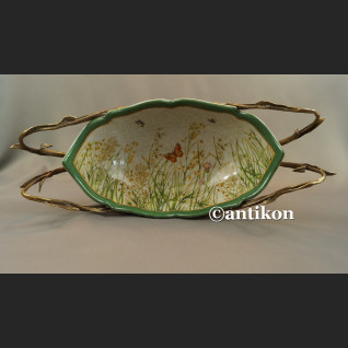 Żardiniera  patera secesyjna z nenufarami 