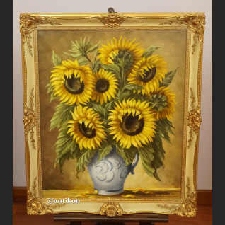 Słoneczniki w wazonie obraz olejny  Słoneczniki w wazonie obraz olejny