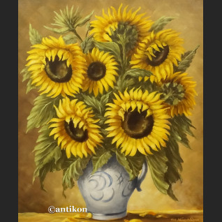 Słoneczniki w wazonie obraz olejny  Słoneczniki w wazonie obraz olejny