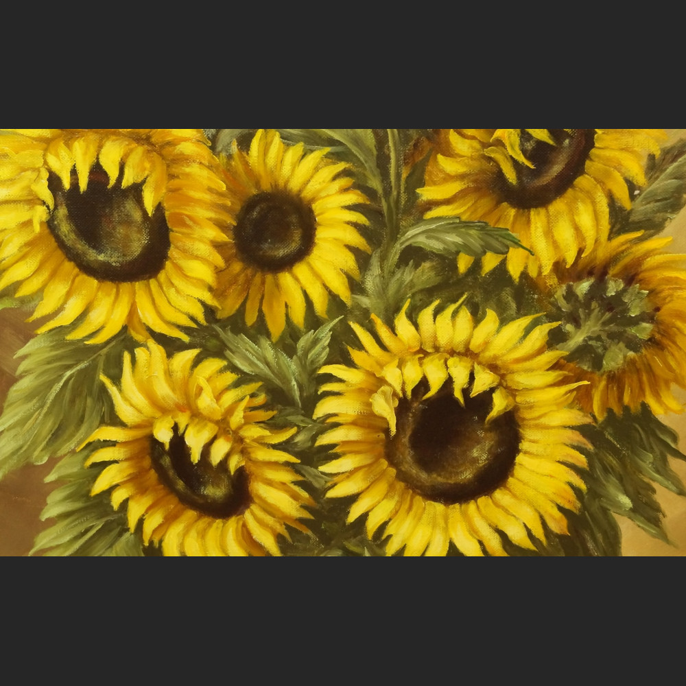 Słoneczniki w wazonie obraz olejny  Słoneczniki w wazonie obraz olejny